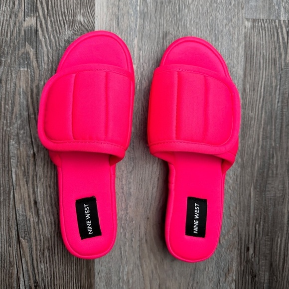Nine West Shoes - NINE WEST WOMEN’S PLATFORM NEON NEOPRENE PINK LOUNGE 2 SLIP ON SANDALS US SIZE 7